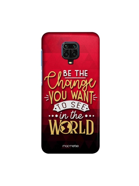 

macmerise Red & Black Be The Change Redmi Note 9 Pro Back Case