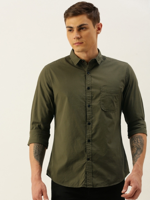 

INVICTUS Men Olive Green Slim Fit Casual Shirt