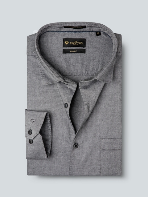 

INVICTUS Men Grey Solid Slim Fit Casual Shirt