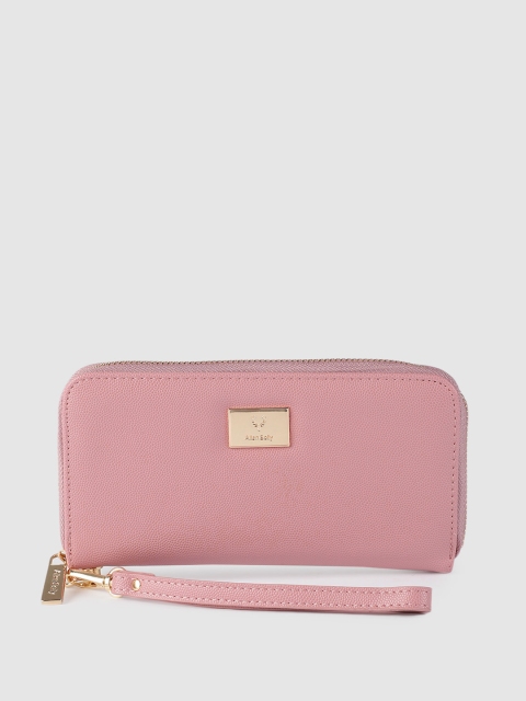 

Allen Solly Women Pink Solid Zip Around Wallet