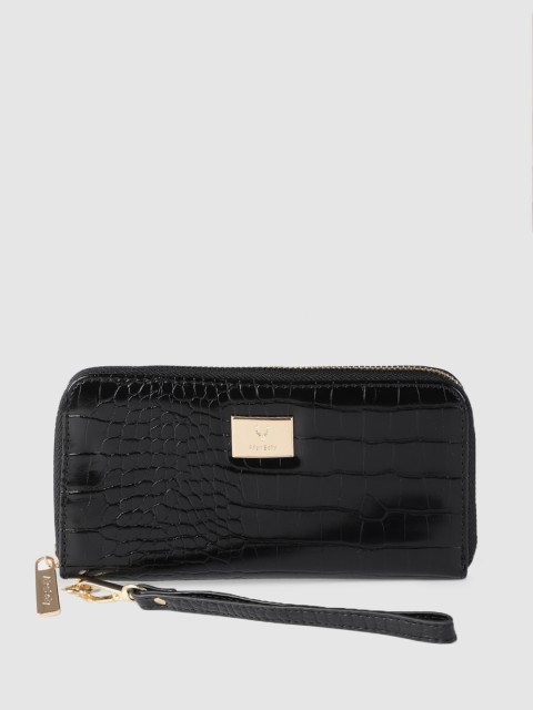 

Allen Solly Women Black Textured Zip Around Wallet