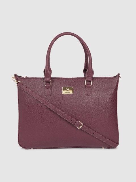 

Allen Solly Maroon Solid Handheld Bag
