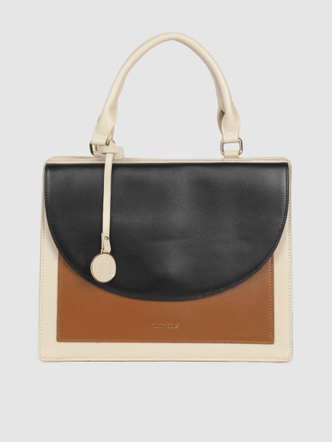 

Allen Solly Tan Brown & Black Colourblocked Handheld Bag