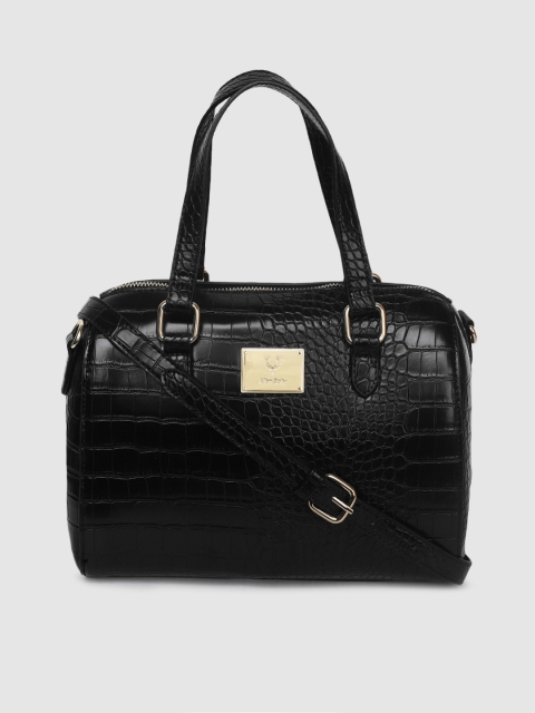 

Allen Solly Black Textured Handheld Bag