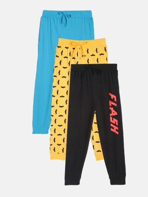 

Eteenz Boys Pack of 3 Superhero Printed Cotton Joggers, Blue