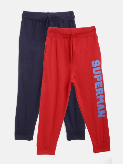 

Eteenz Boys Pack of 2 Cotton Joggers, Red