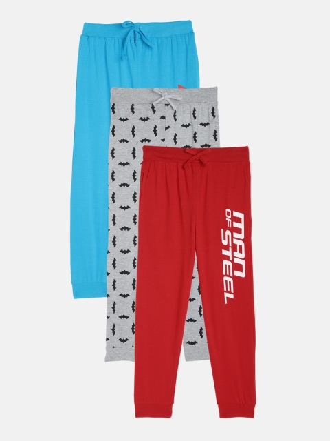 

Eteenz Boys Pack of 3 DC Print Cotton Joggers, Blue
