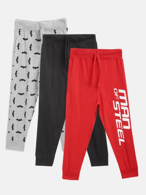

Eteenz Boys Pack of 3 Cotton Joggers, Black