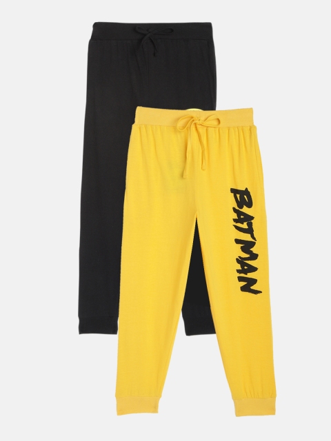 

Eteenz Boys Pack of 2 Batman Printed Cotton Joggers, Yellow