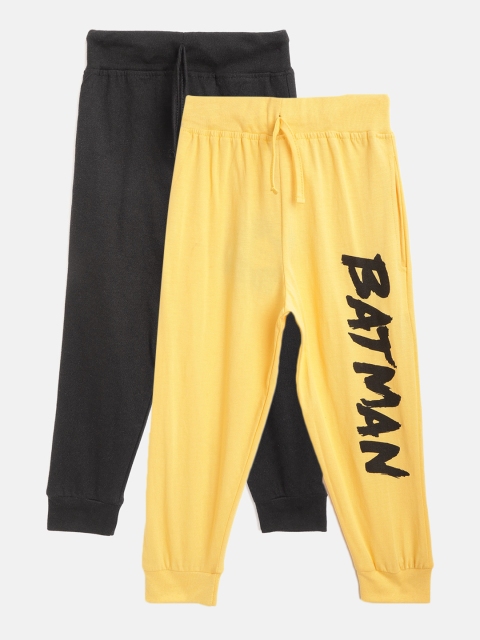 

Eteenz Boys Pack of 2 Cotton Joggers, Black