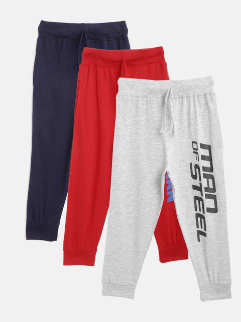 

Eteenz Boys Pack of 3 Cotton Joggers, Navy blue