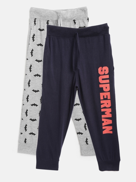 

Eteenz Boys Pack of 2 Cotton Joggers, Navy blue