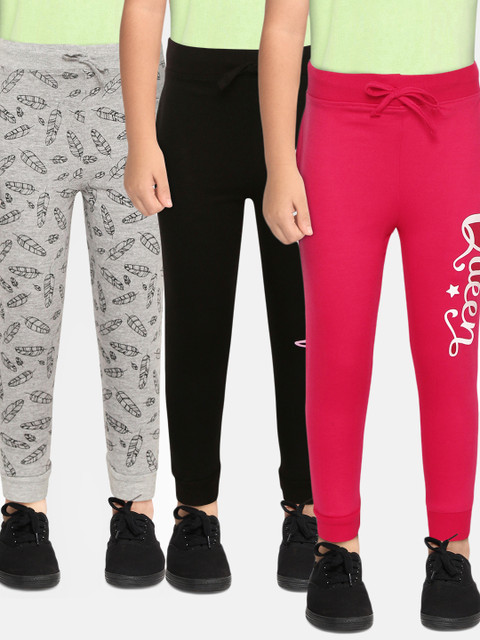 

Eteenz Girls Pack of 3 Knitted Cotton Joggers, Pink