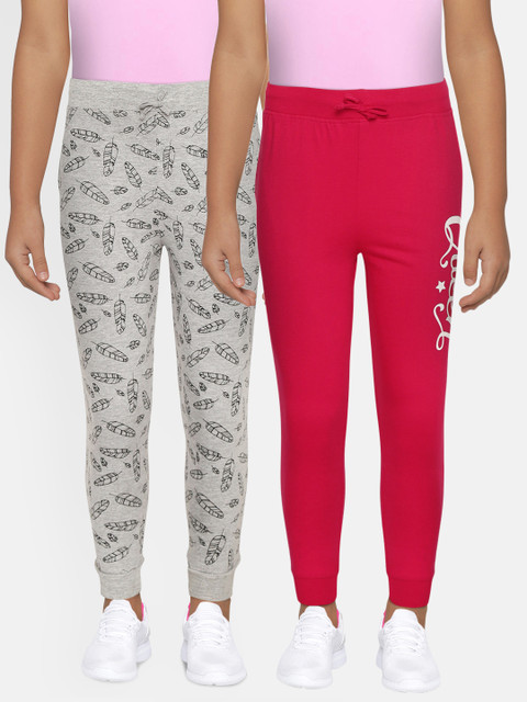 

Eteenz Girls Pack of 2 Pure Cotton Joggers, Fuchsia