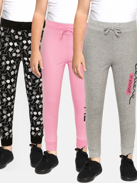 

Eteenz Girls Pack of 3 Knitted Cotton Joggers, Pink