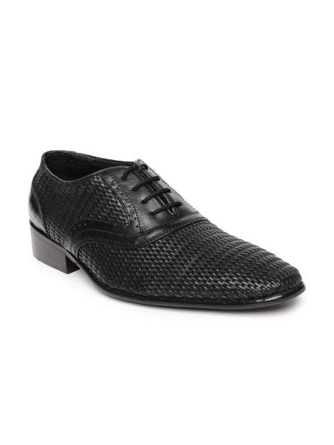 

Egoss Men Black Leather Oxford Shoes