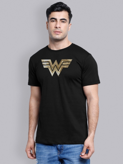

Free Authority Men Black Wonder Woman Printed Cotton Round Neck Pure Cotton T-shirt