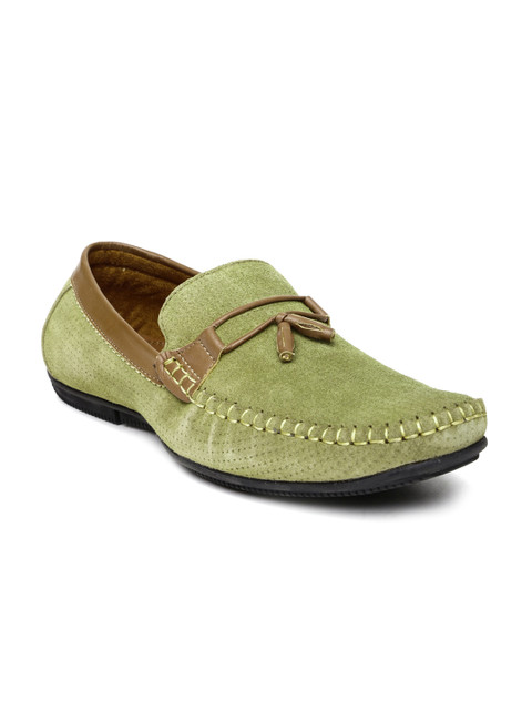

Egoss Men Green Suede Driving Shoes