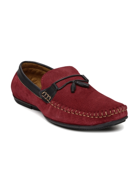 

Egoss Men Maroon Suede Driving Shoes