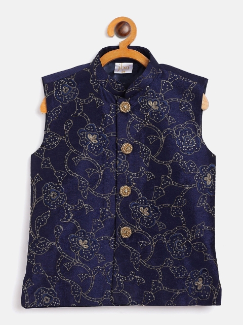 

JBN Creation Boys Navy Blue Embellished Nehru Jacket