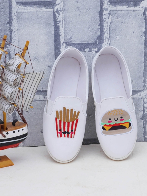 

DChica Kids White Slip-On Sneakers