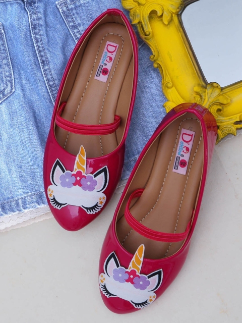 

DChica Girls Fuchsia Printed Ballerinas