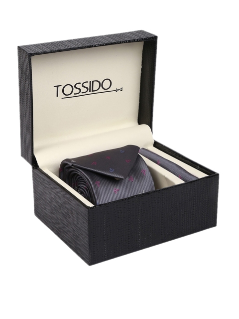 

Tossido Men Grey Printed Accessory Gift Set