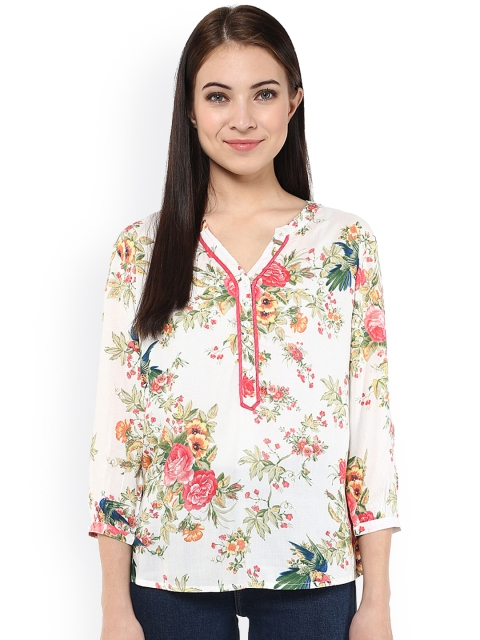 

Harpa Off-White Floral Print Top