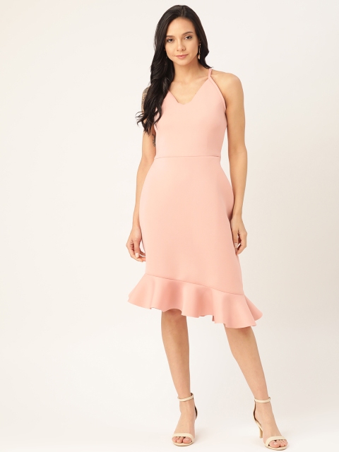 

DODO & MOA Women Dusty Pink Solid A-Line Dress