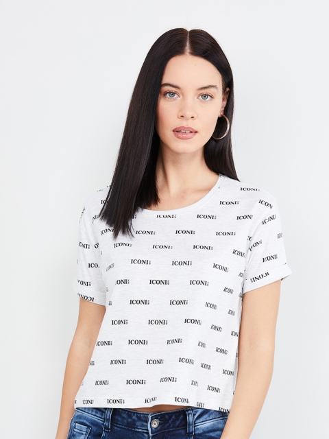 

max Women Grey Printed Top
