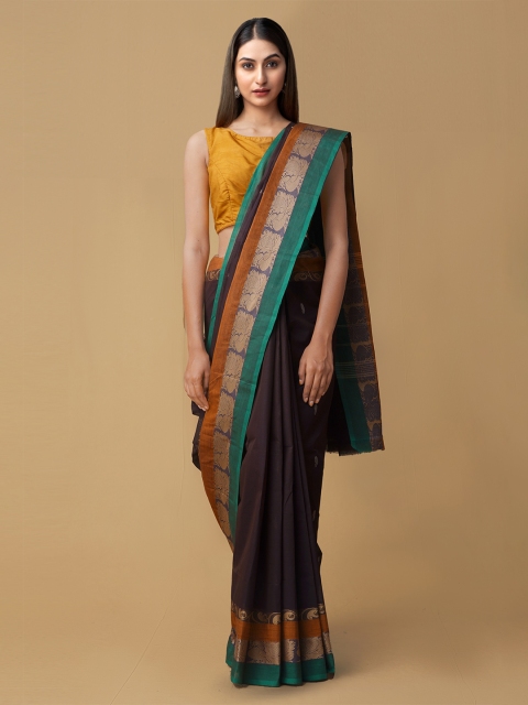 

Unnati Silks Burgundy Pure Cotton Woven Design Uppada Saree