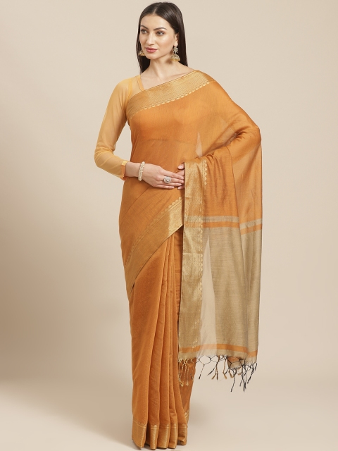 

Chhabra 555 Mustard Yellow Solid Banarasi Saree