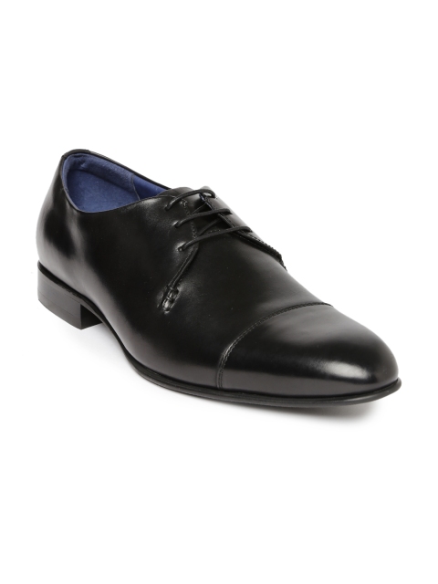 

Language Men Black Leather Derby Formal Shoes