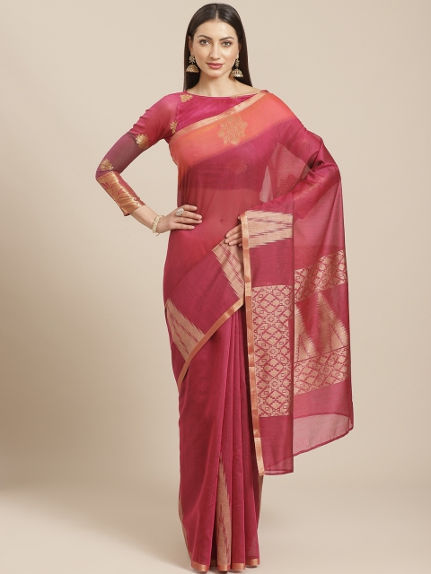 

Chhabra 555 Rust Red Solid Kanjeevaram Handloom Saree