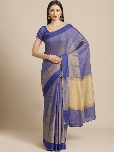 

Chhabra 555 Blue Solid Handloom Mangalagiri Saree