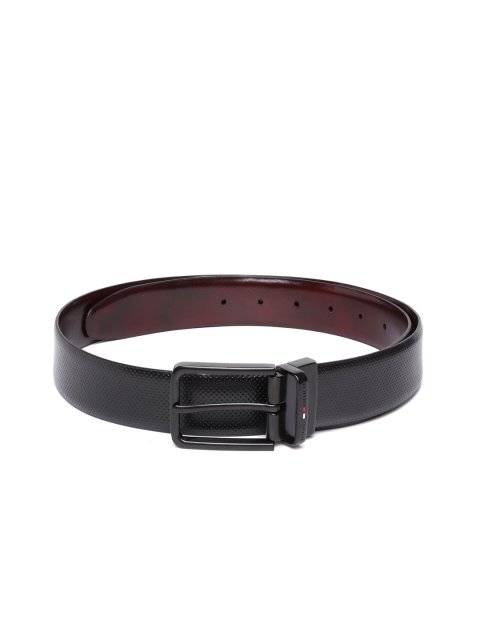 

Tommy Hilfiger Men Black & Coffee Brown Solid Belt