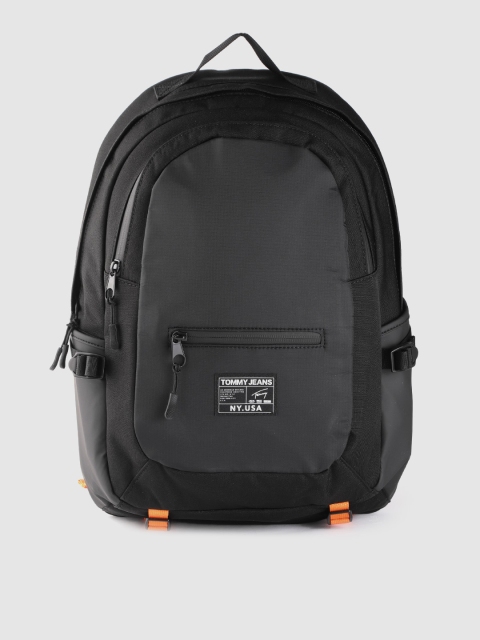 

Tommy Hilfiger Unisex Black Solid 14 Inch Laptop Backpack with Compression Straps