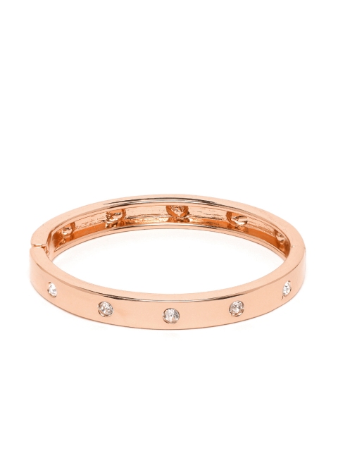 

Blueberry Rose Gold-Toned 18K Gold-Plated Stone-Studded Cuff Bracelet