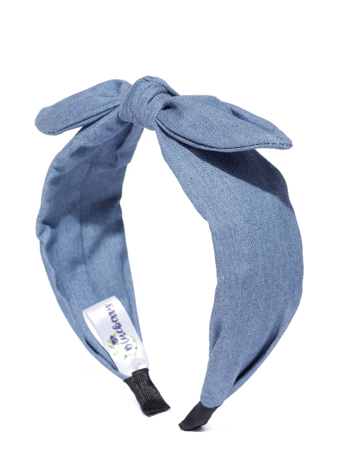 

Blueberry Women Blue Solid Chambray Hairband with Knot Detail