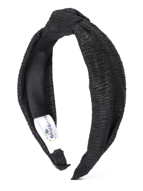 

Blueberry Women Black Crinkled Hairband with Knot Detail