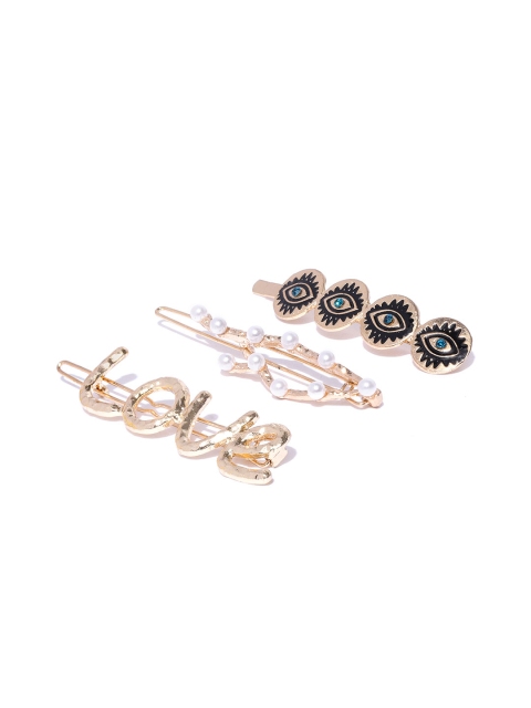 

Blueberry Women Set of 3 Gold-Toned Bobby Pins