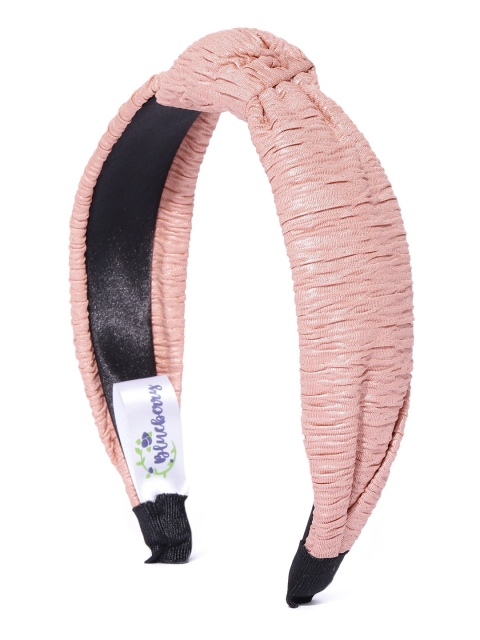 

Blueberry Women Peach-Coloured Crinkled Hairband with Knot Detail