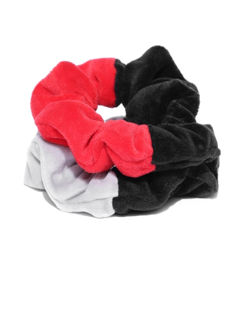 

Blueberry Women Set of 2 Colourblocked Scrunchies, Black