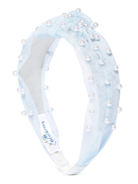 

Blueberry Women Blue & Off-White Beaded Hairband with Knot Detail