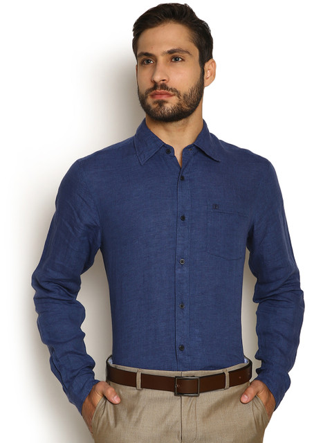 

Blackberrys Blue Linen Classic Fit Formal Shirt