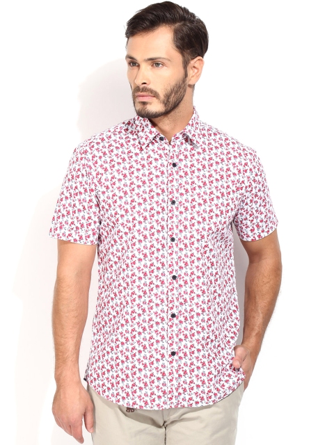 

Blackberrys White Floral Print Slim Fit Casual Shirt