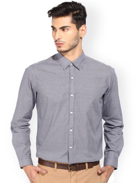 

Blackberrys Navy Printed Slim Fit Casual Shirt, Navy blue