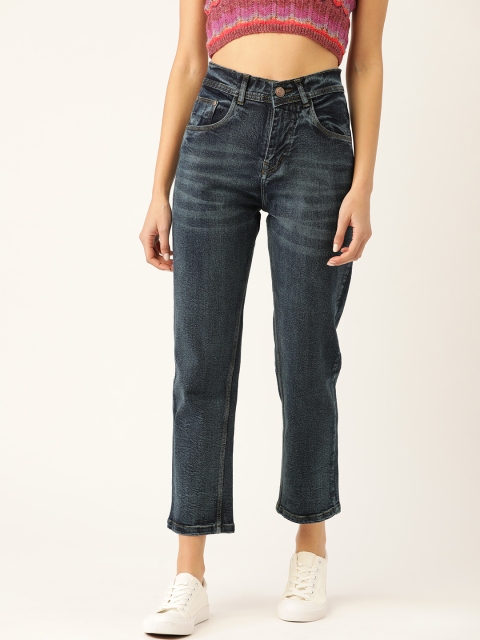 

PARIS HAMILTON Women Blue Boyfriend Fit High-Rise Clean Look Stretchable Jeans