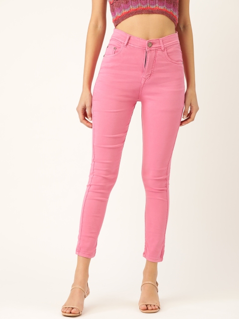 

PARIS HAMILTON Women Pink Slim Fit High-Rise Clean Look Stretchable Jeans
