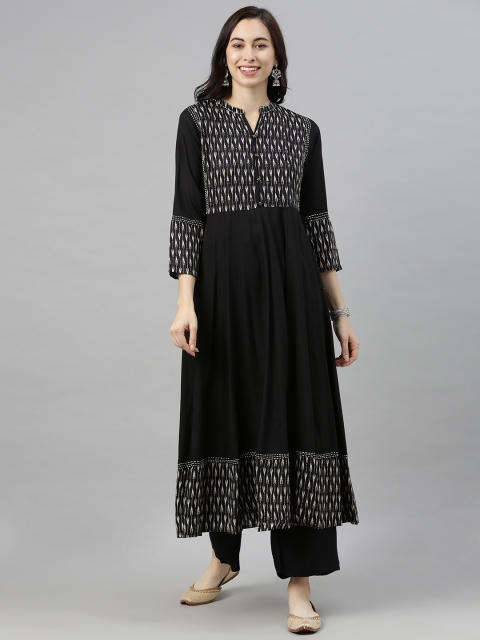

AHIKA Women Black Printed Kurta